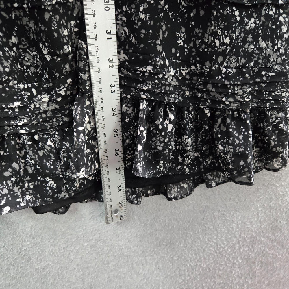 Simply Vera Vera Wang Women Dress 2XL Black Paint Splatter Mini A Line Ruffles - Picture 3 of 8